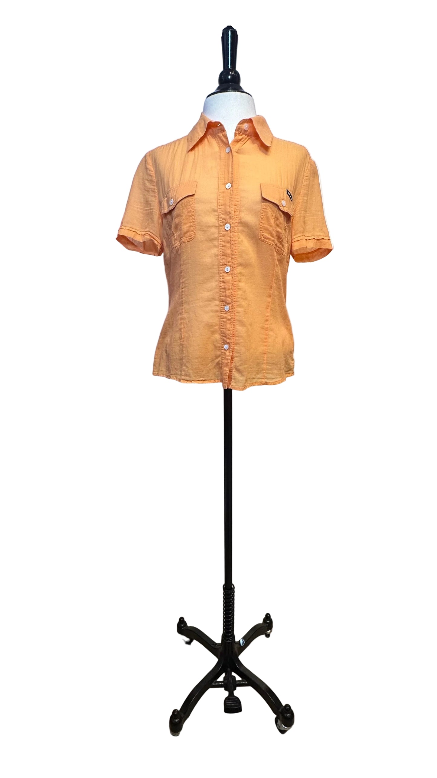 DOLCE & GABBANA - Orange Short Sleeve Utility Top - Medium