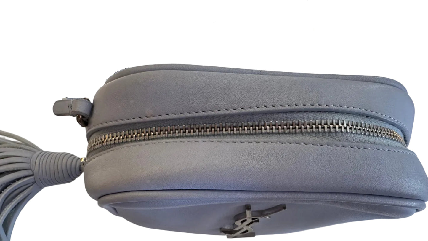 YSL - Blue Leather Monogram Blogger Bag Crossbody