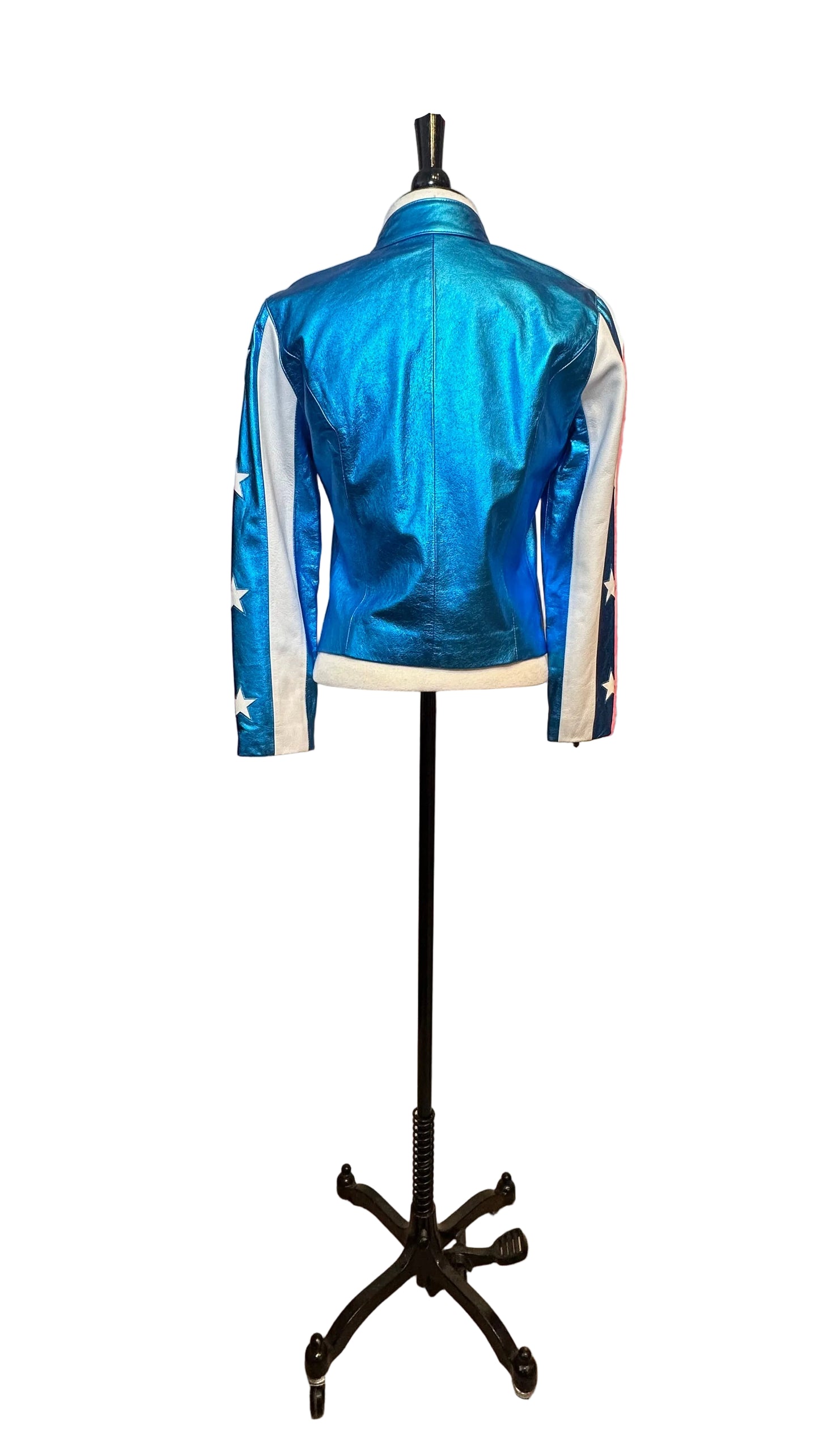 The Mighty Company - The Verona Racer Metallic Electric Blue Jacket - S