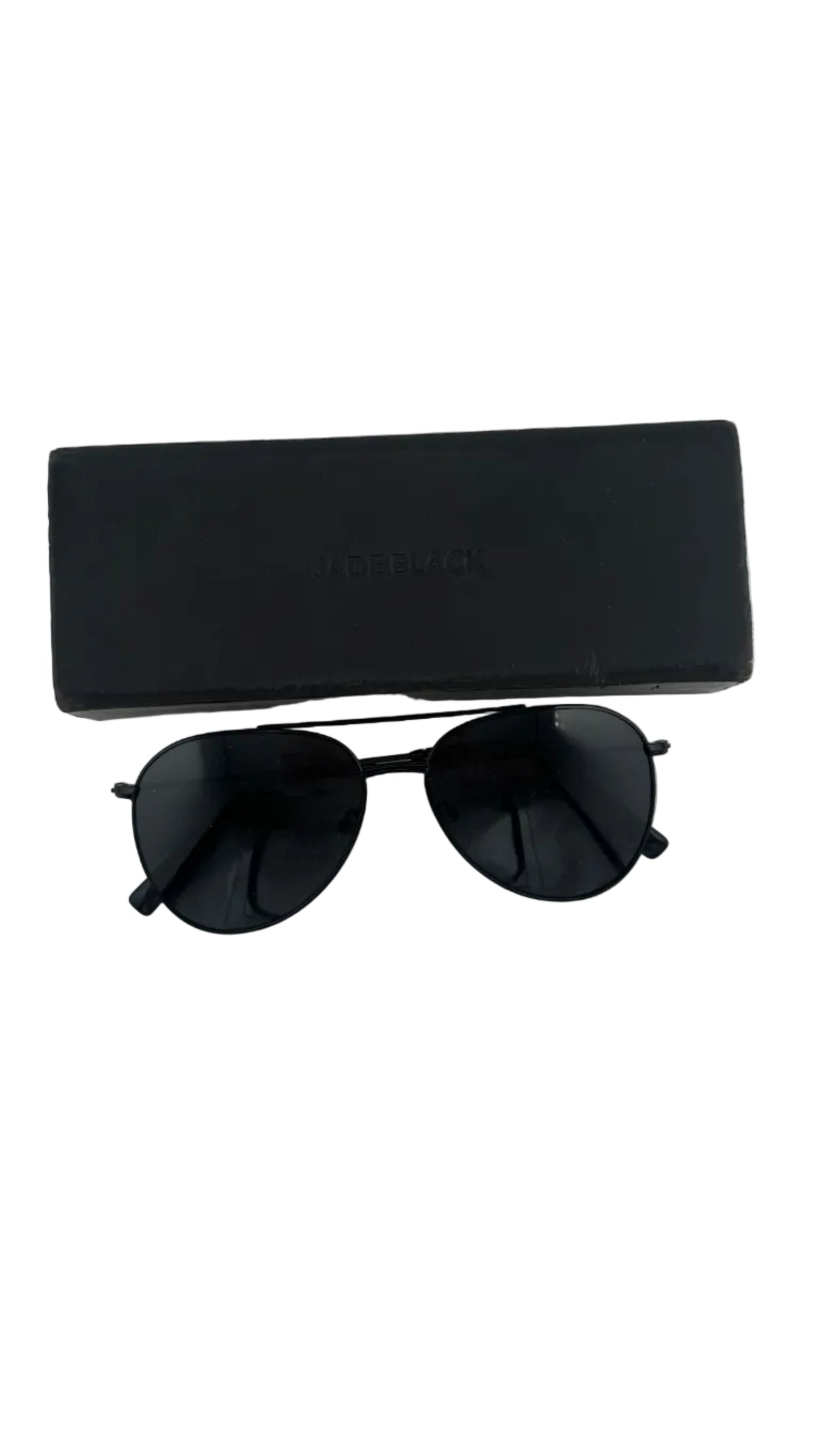 Jade Black - RARE Black Blue Aviator Sunglasses - JB-003