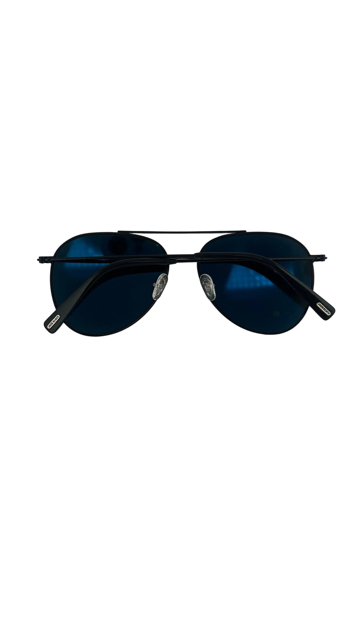 Jade Black - RARE Black Blue Aviator Sunglasses - JB-003