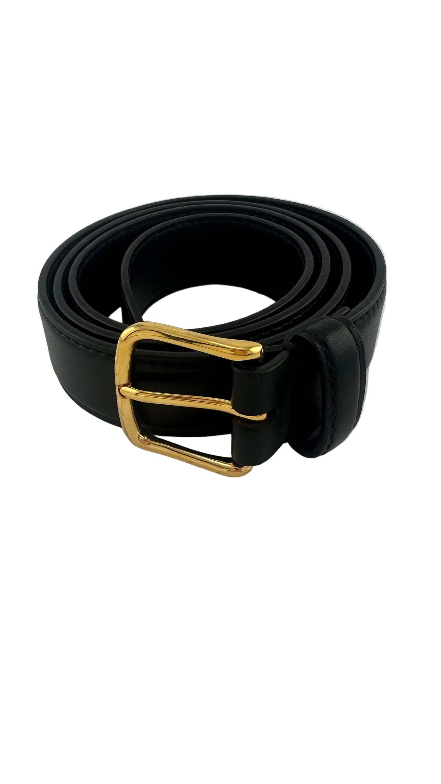 The Row - Classic Black Leather Belt - L