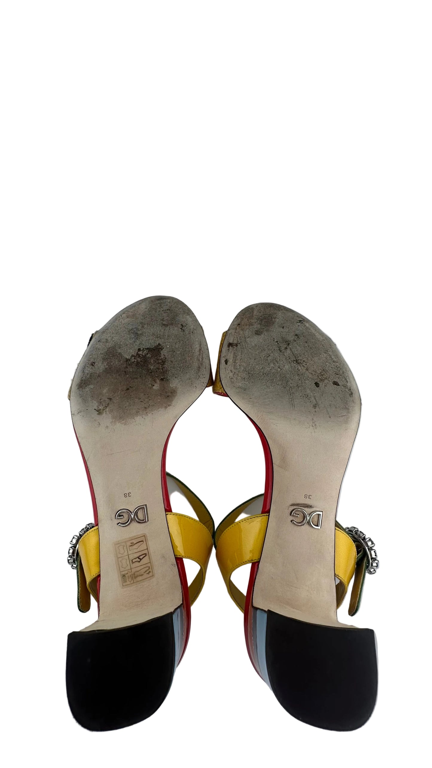 DOLCE & GABBANA - Keira Multicolor Embroidered Crystal Block Sandal - 38