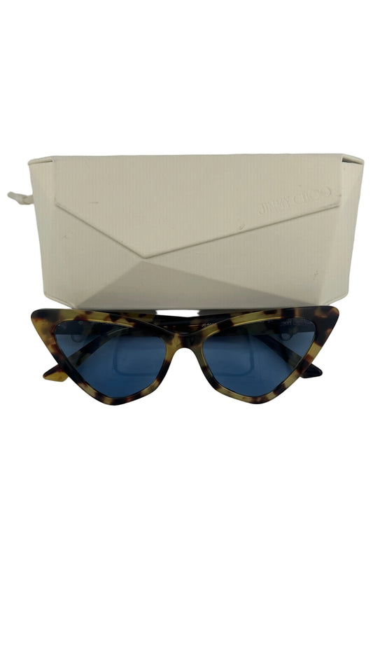 Jimmy Choo - Sol Tortoiseshell Cat-Eye Sunglasses with Blue Lenses