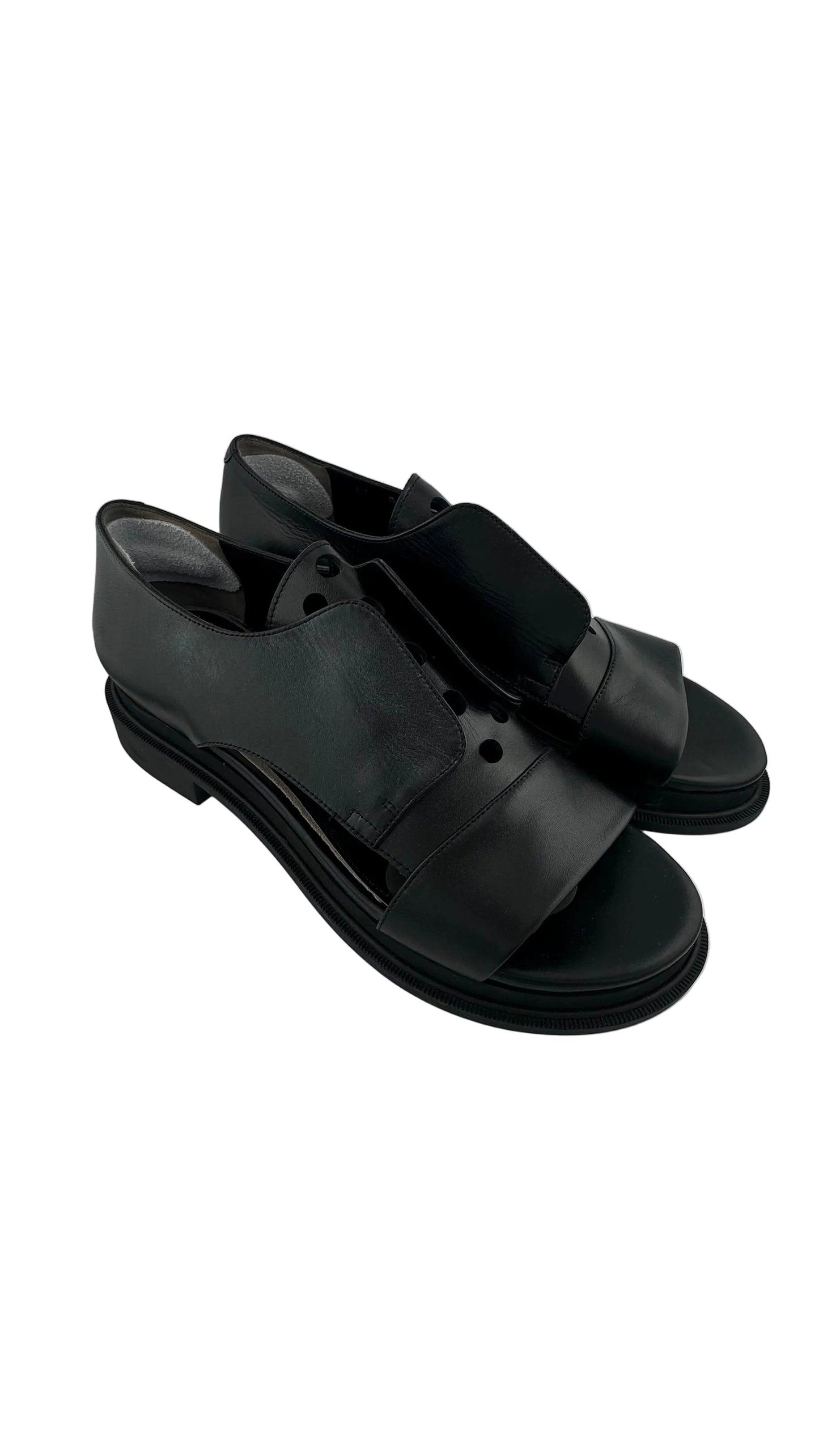 Robert Clergerie - Black Leather Hybrid Loafer Sandals - 41