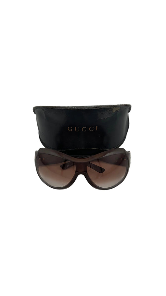 Gucci - VINTAGE Y2K Hasler Brown Floral Horsebit Sunglasses - GG2900/S