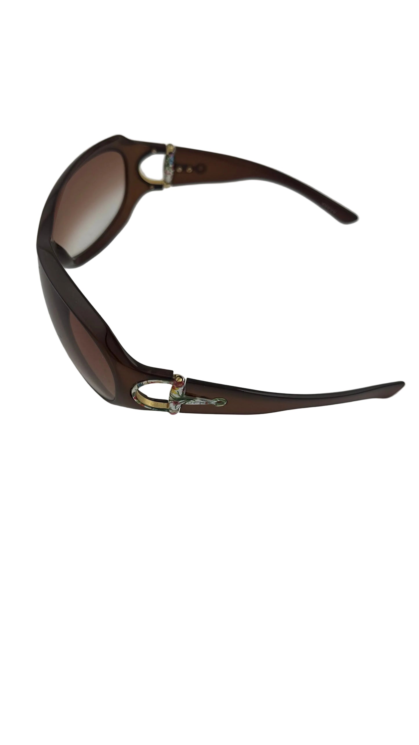 Gucci - VINTAGE Y2K Hasler Brown Floral Horsebit Sunglasses - GG2900/S