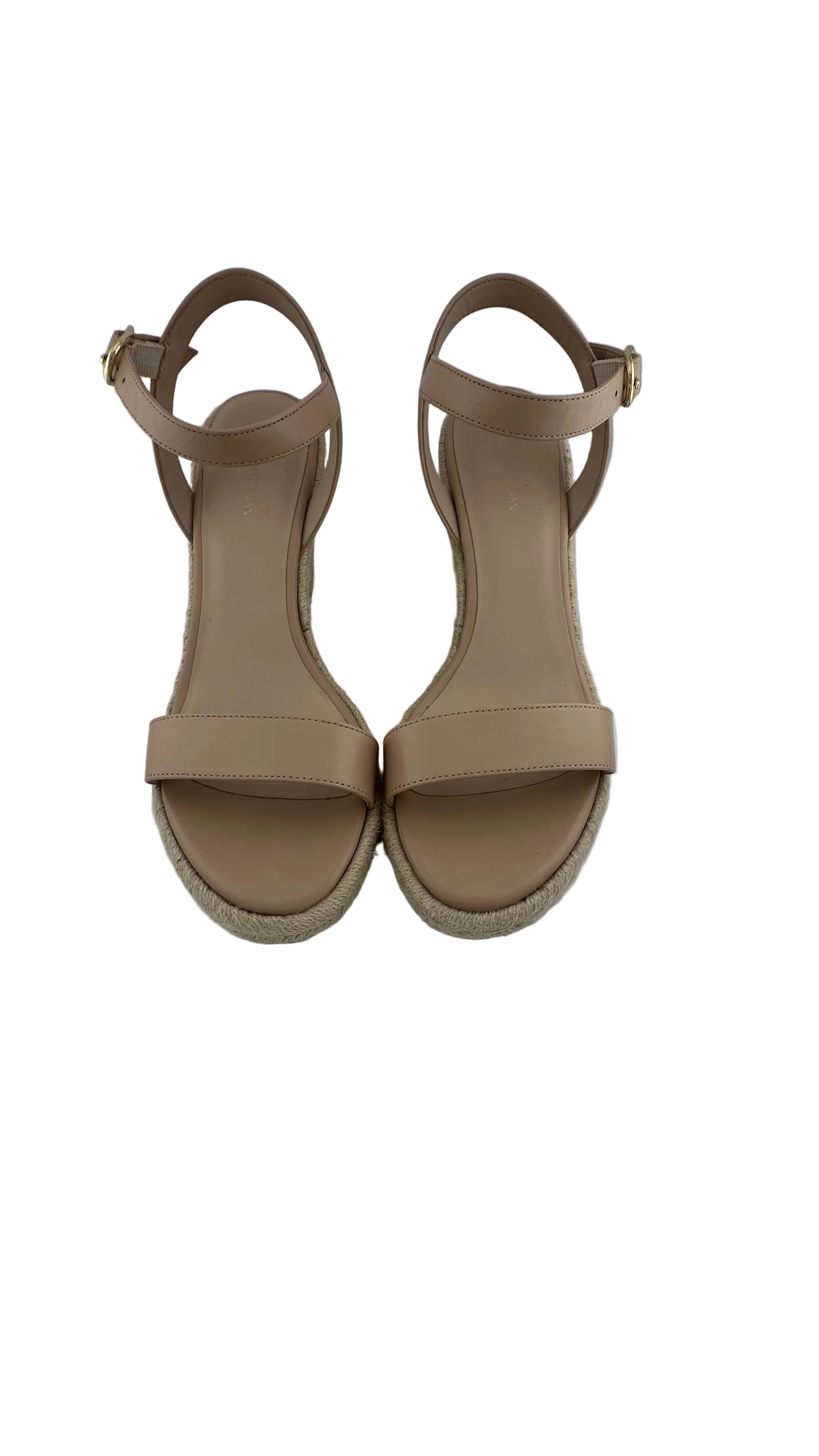 Stuart Weitzman - Teddi Tan Leather Espadrille Wedges - 9.5