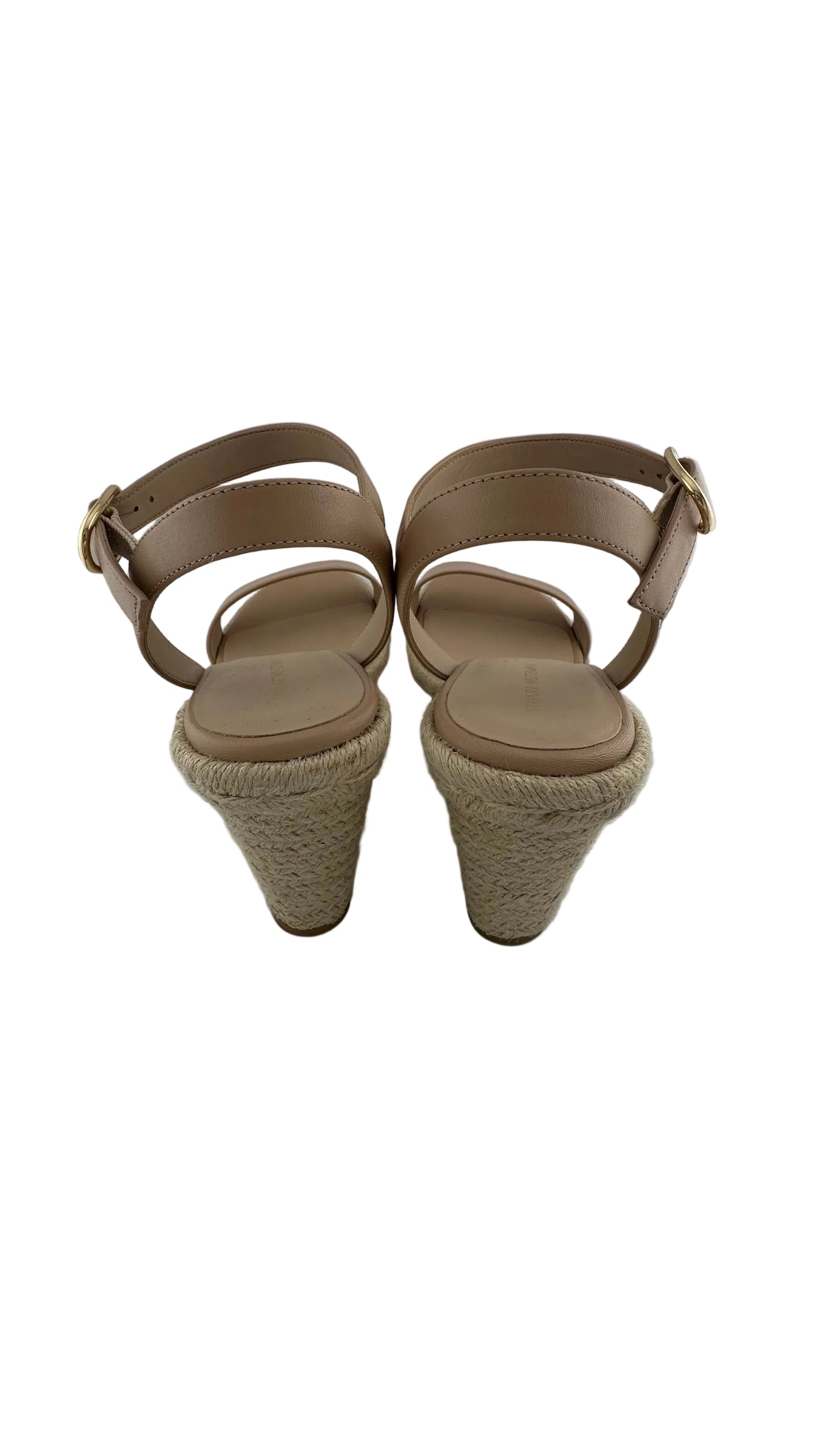 Stuart Weitzman - Teddi Tan Leather Espadrille Wedges - 9.5