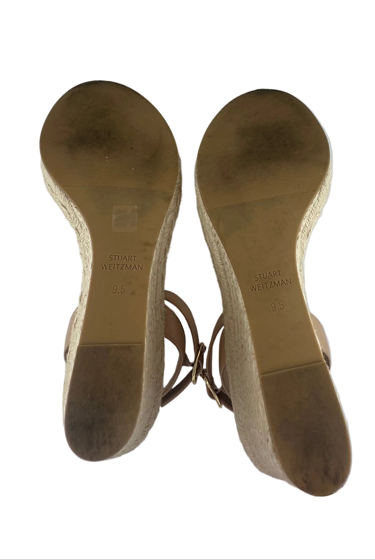 Stuart Weitzman - Teddi Tan Leather Espadrille Wedges - 9.5