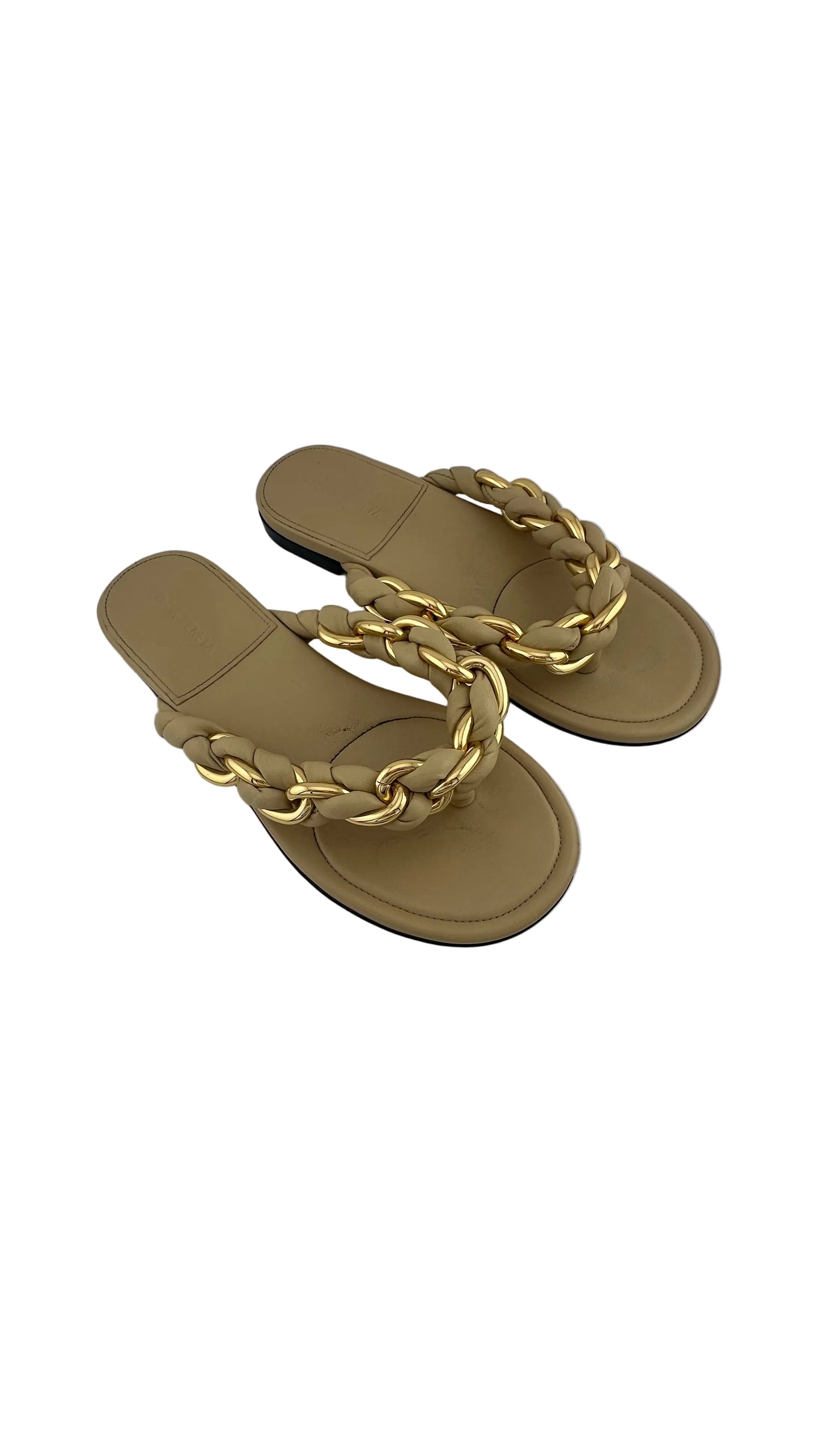 Bottega Veneta - Dot Braided Chain Strap Leather Thong Sandals - 36