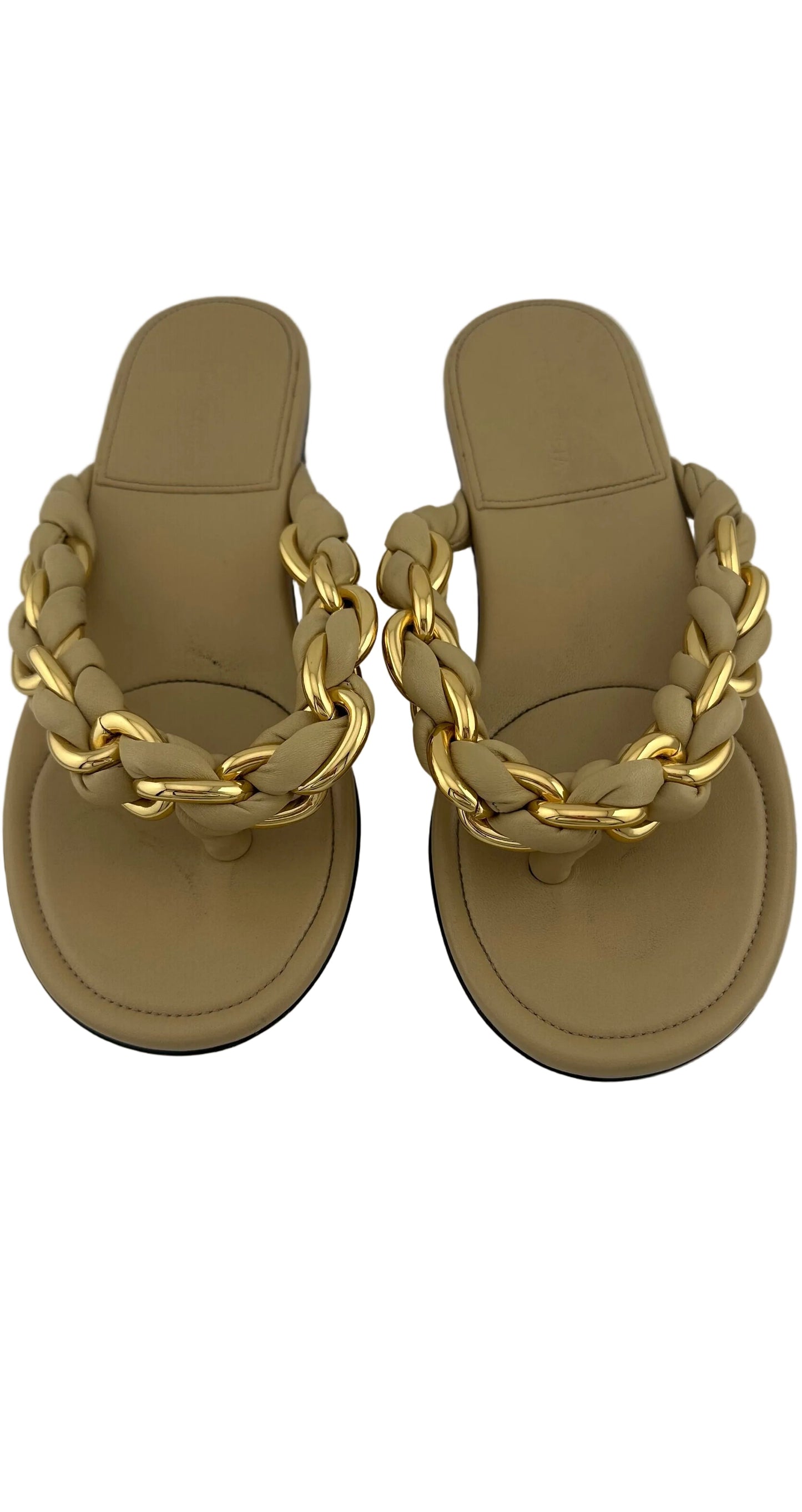 Bottega Veneta - Dot Braided Chain Strap Leather Thong Sandals - 36
