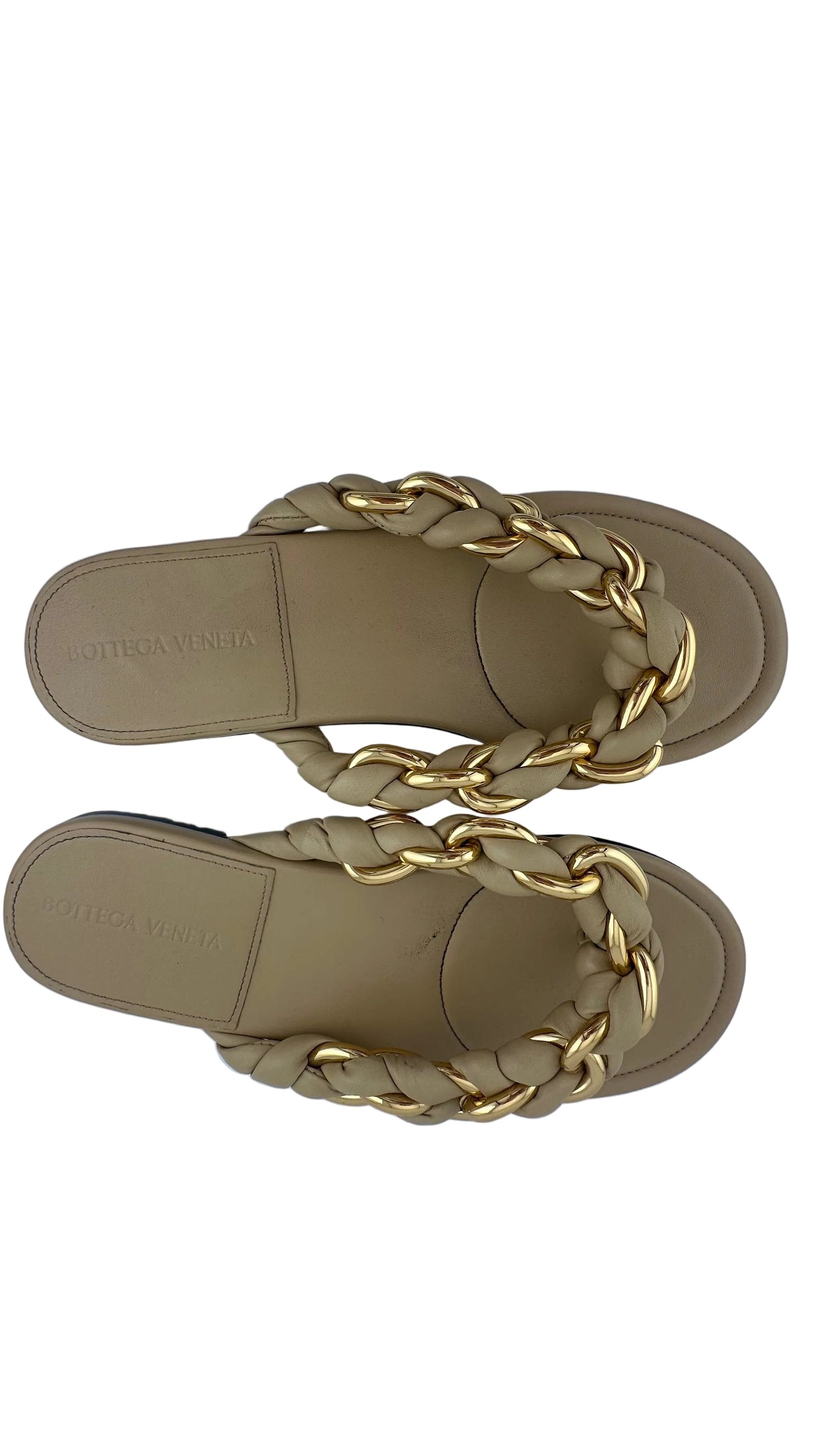Bottega Veneta - Dot Braided Chain Strap Leather Thong Sandals - 36