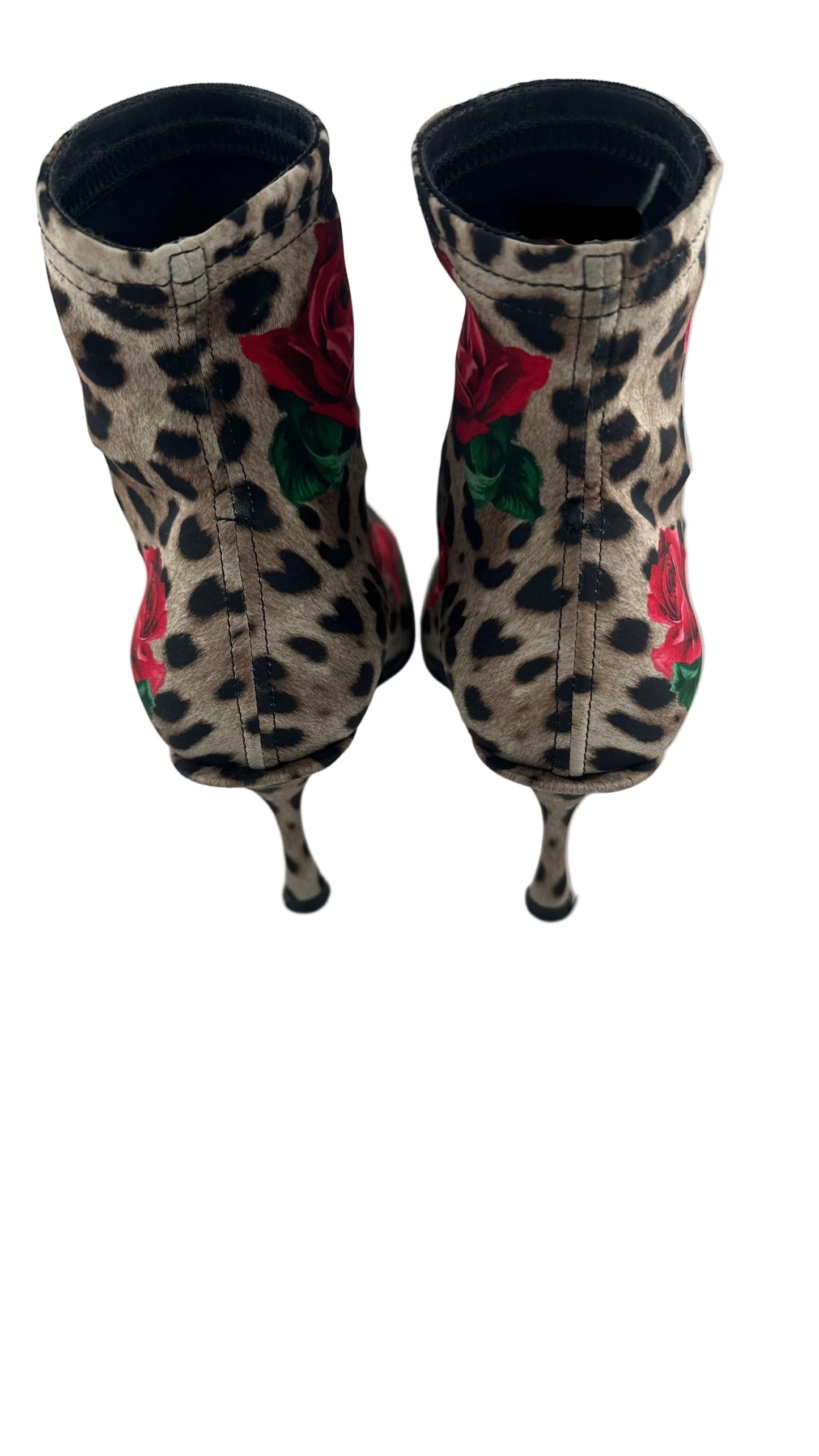 DOLCE & GABBANA - Leopard Rose Sock Booties - 36