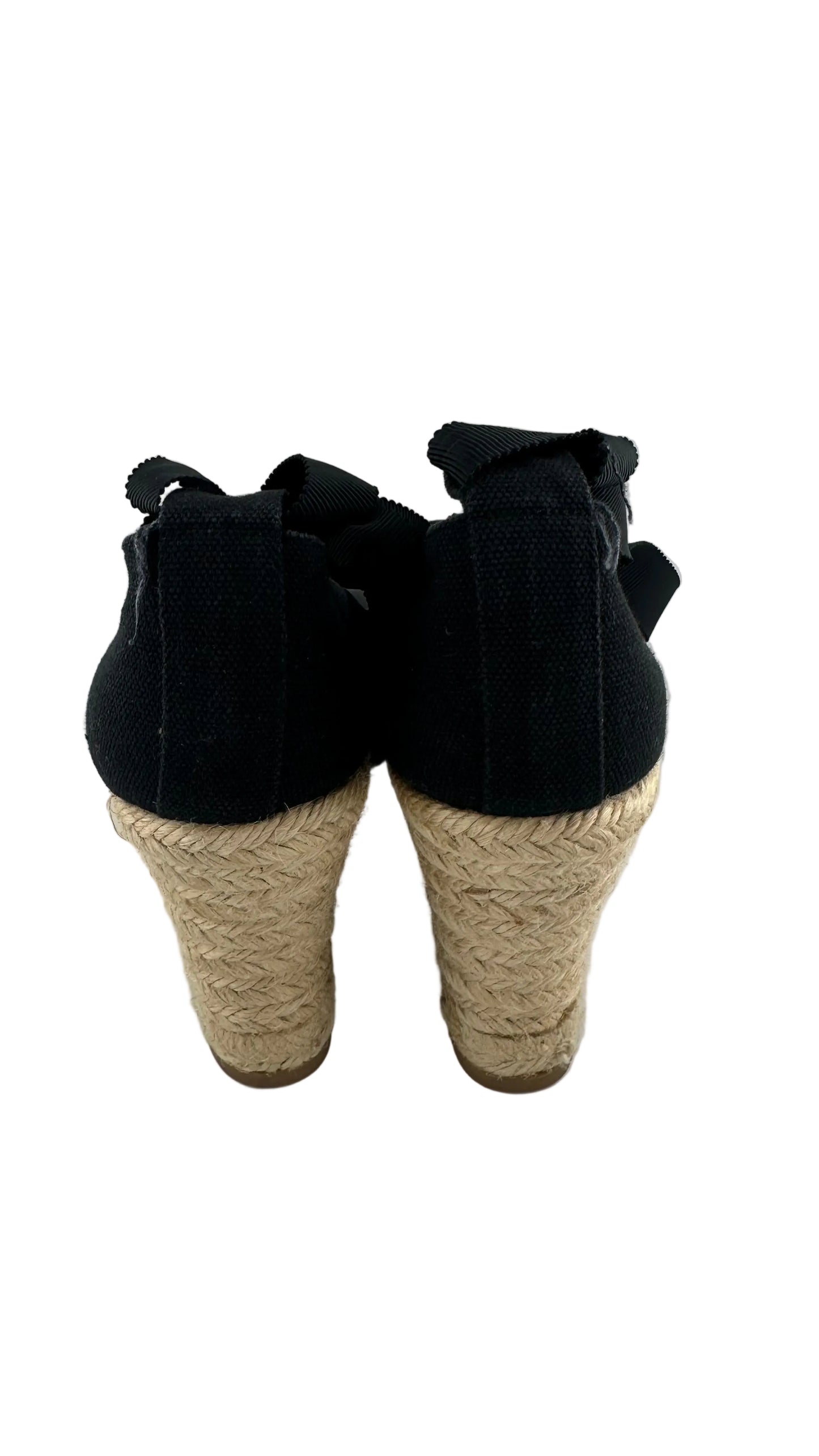 Christian Louboutin - Formentera Black Canvas Espadrille Wedges - 38