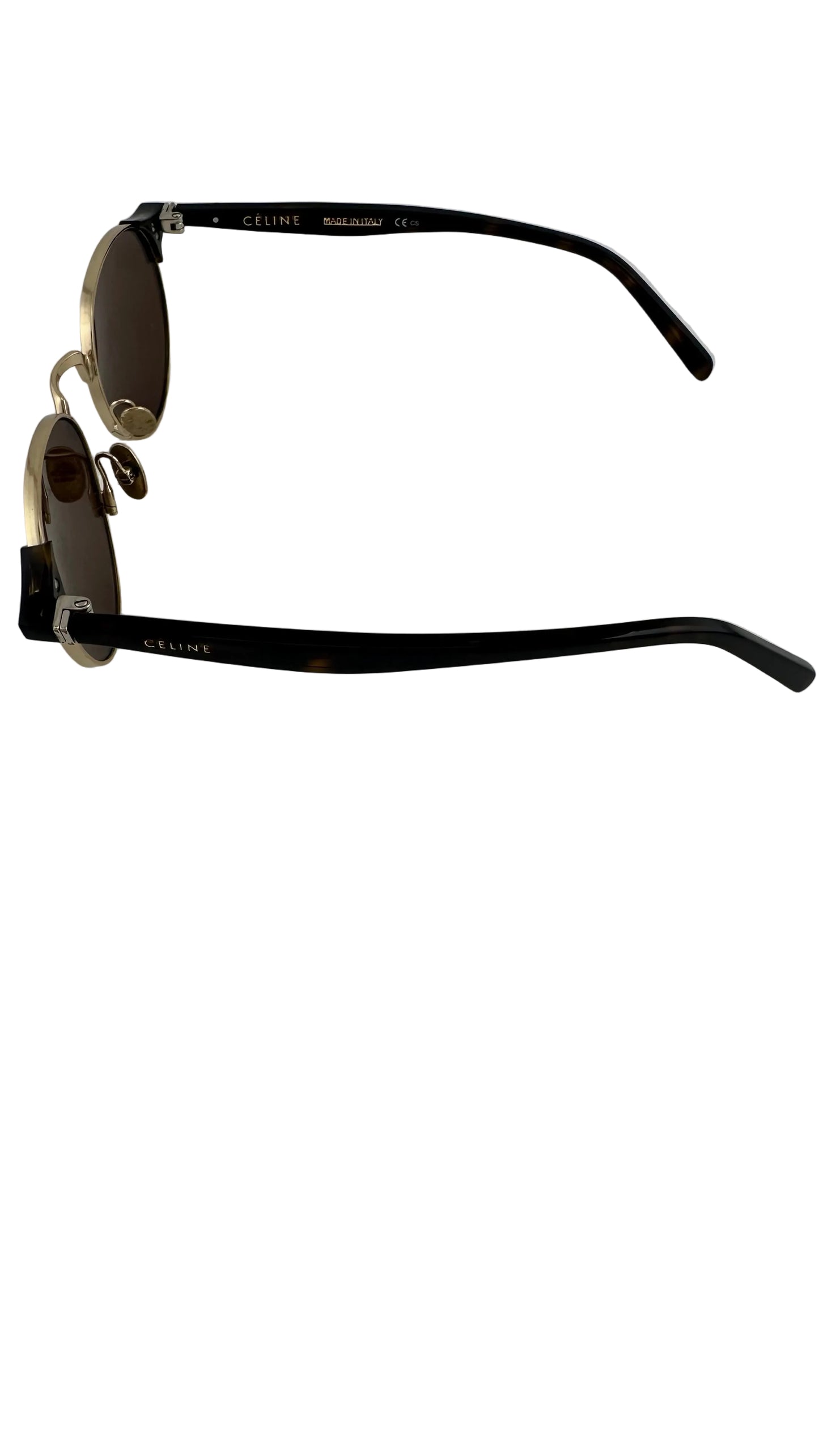 CELINE - Round Panto Gold and Tortoiseshell Sunglasses - CL41429
