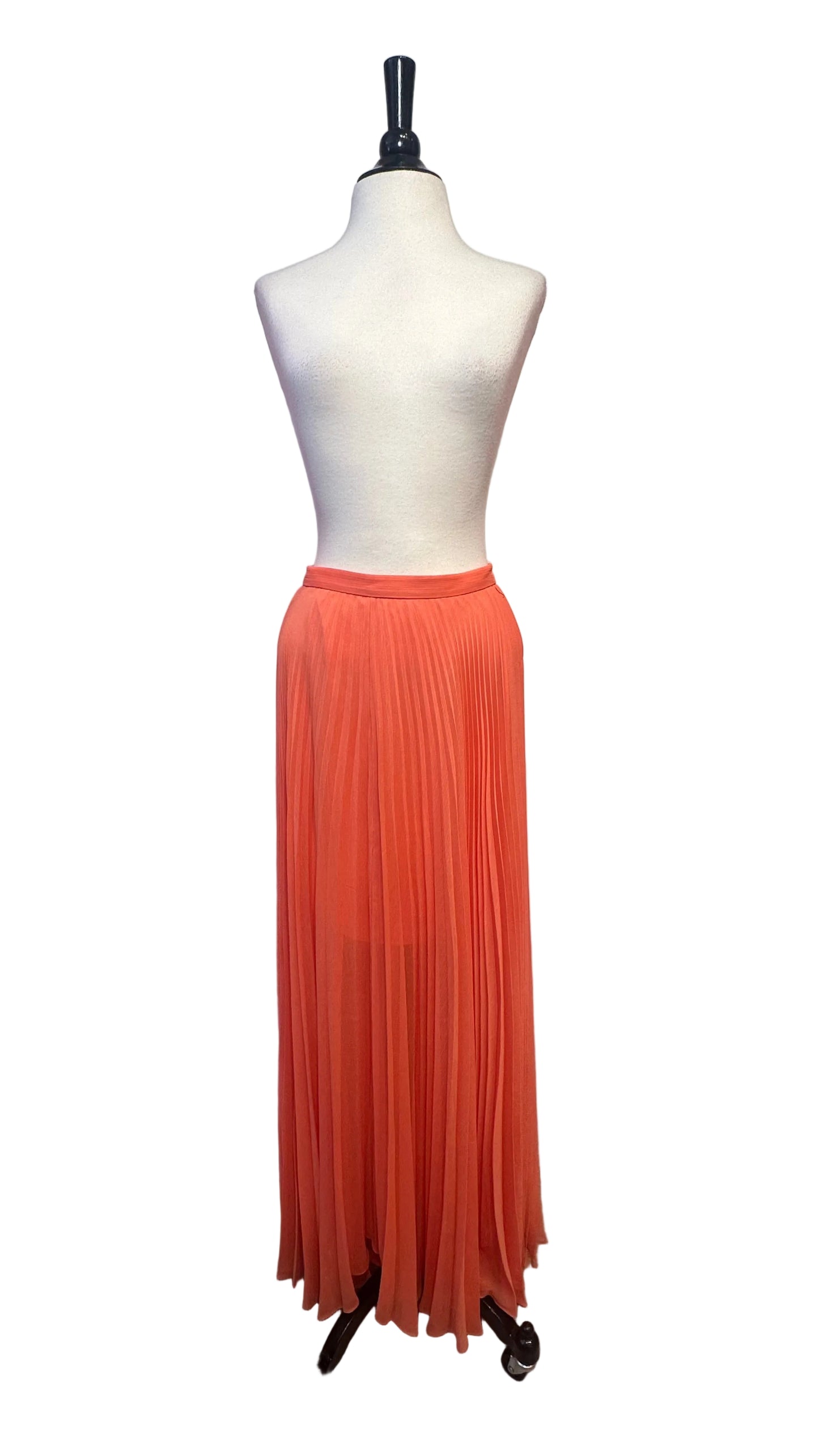 Alice + Olivia - Shannon Papaya Pleated Maxi Skirt - 2