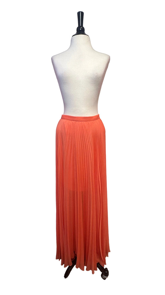 Alice + Olivia - Shannon Papaya Pleated Maxi Skirt - 2