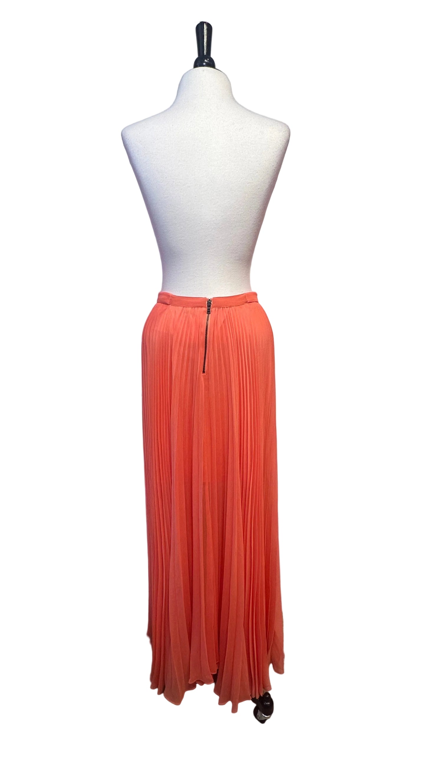 Alice + Olivia - Shannon Papaya Pleated Maxi Skirt - 2