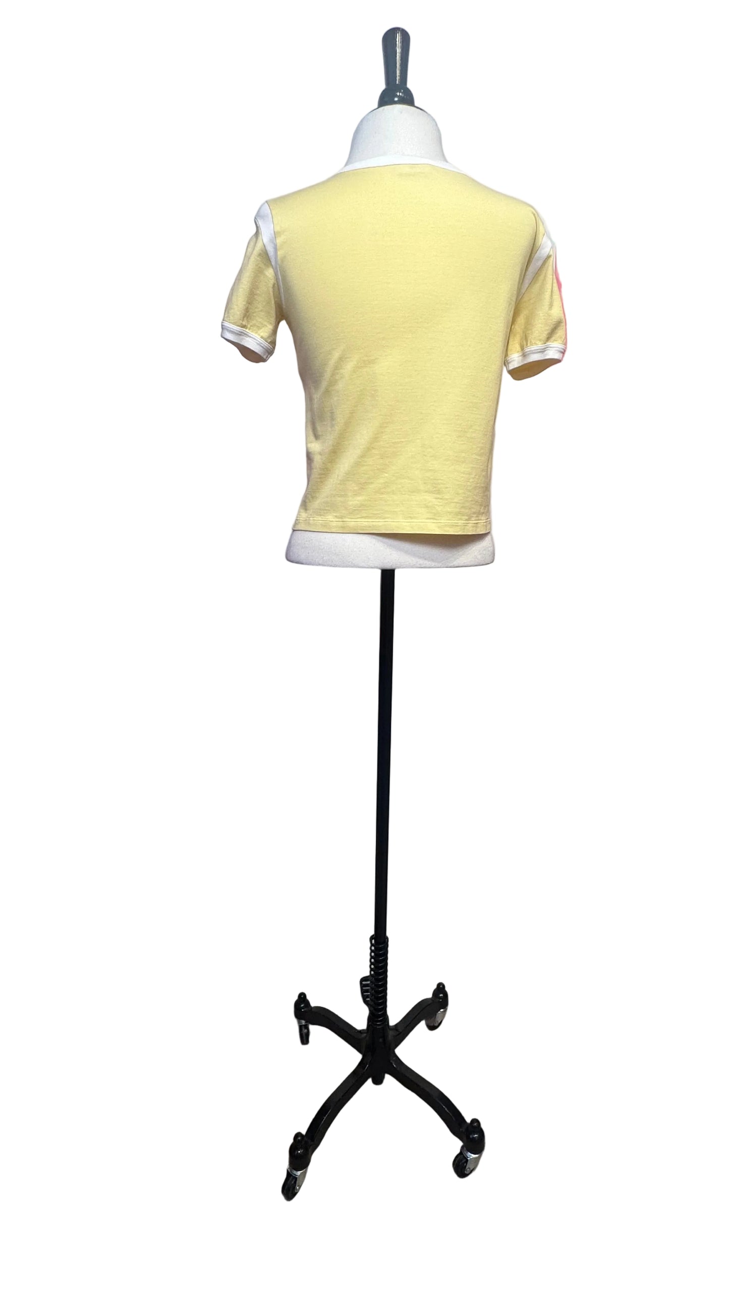 CELINE - Yellow Logo Ringer Tee - X-Small