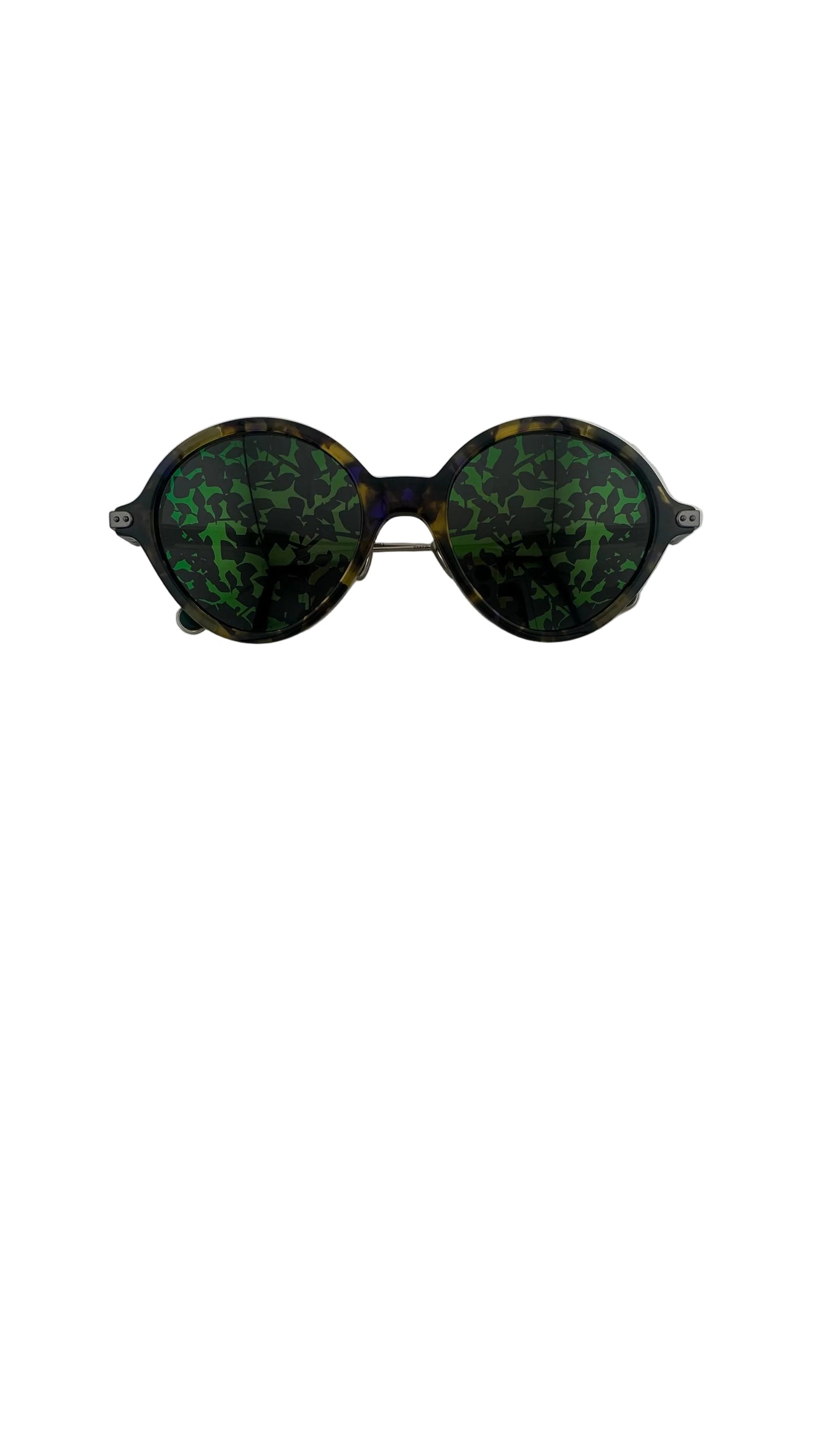 Christian Dior - Umbrage Round Havana Frame Foliage Print Lens Sunglasses