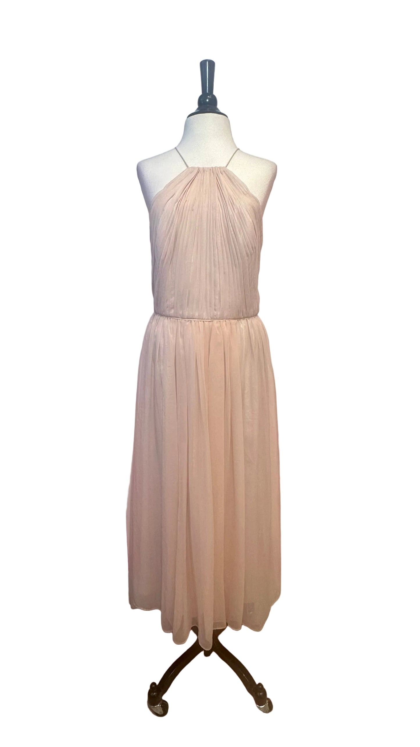 Vera Wang - Blush Pink Halter Chiffon Dress - 8