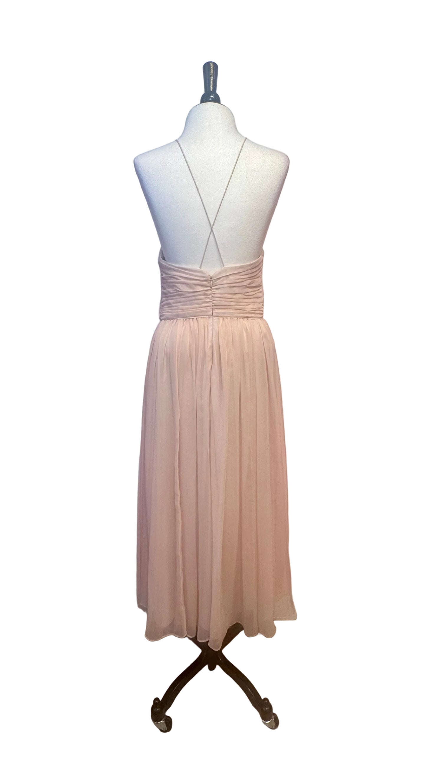 Vera Wang - Blush Pink Halter Chiffon Dress - 8