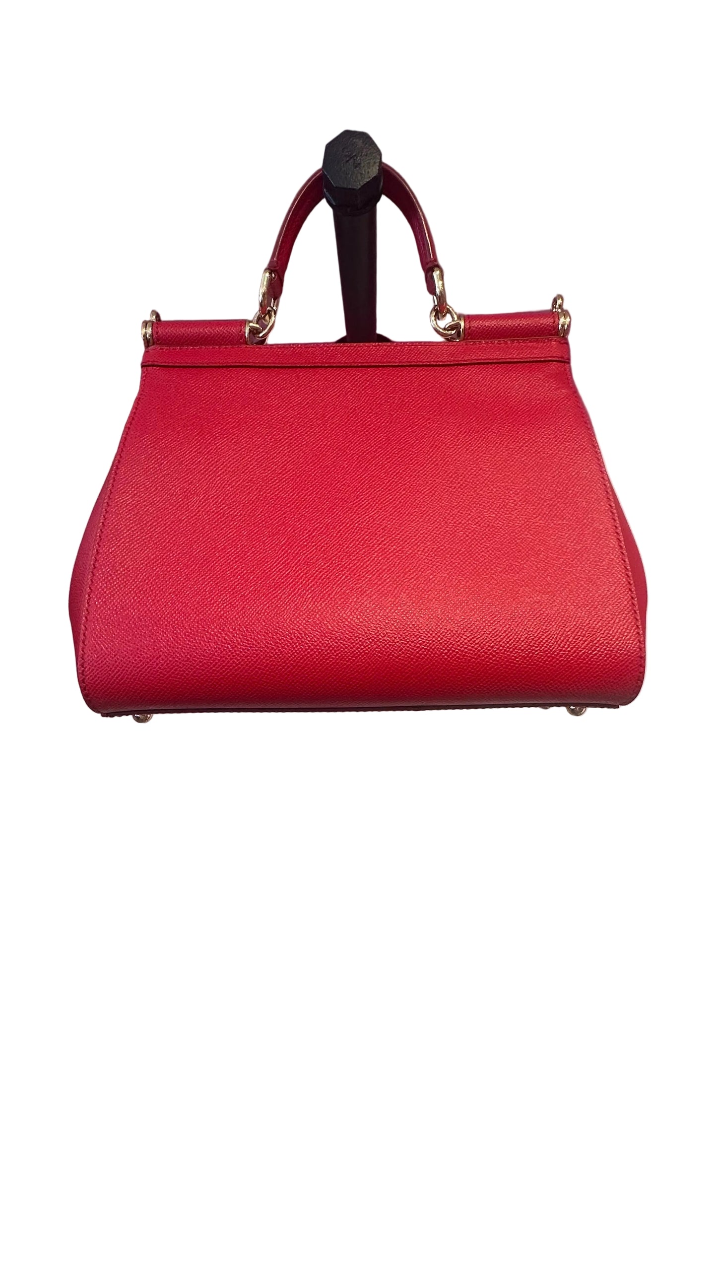 DOLCE & GABBANA - Sicily Medium Red Leather Handbag
