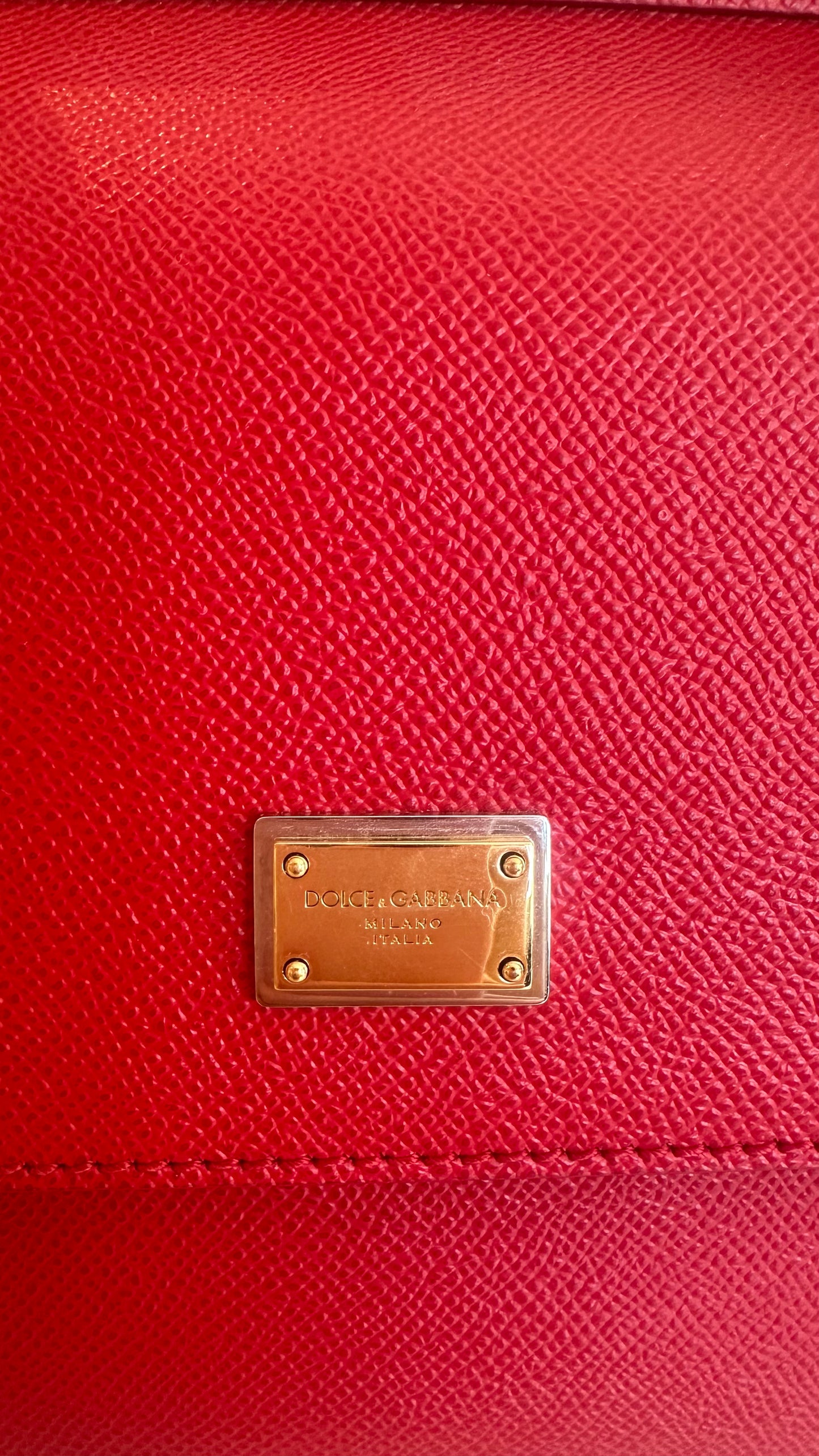 DOLCE & GABBANA - Sicily Medium Red Leather Handbag