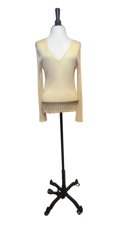 Miu Miu - Butter Yellow Cashmere Silk Blend Sweater - 46