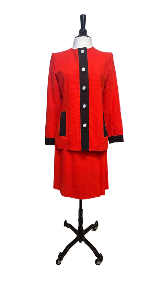 Yves Saint Laurent - VINTAGE Rive Gauche Red Black Color Block Jacket - 38