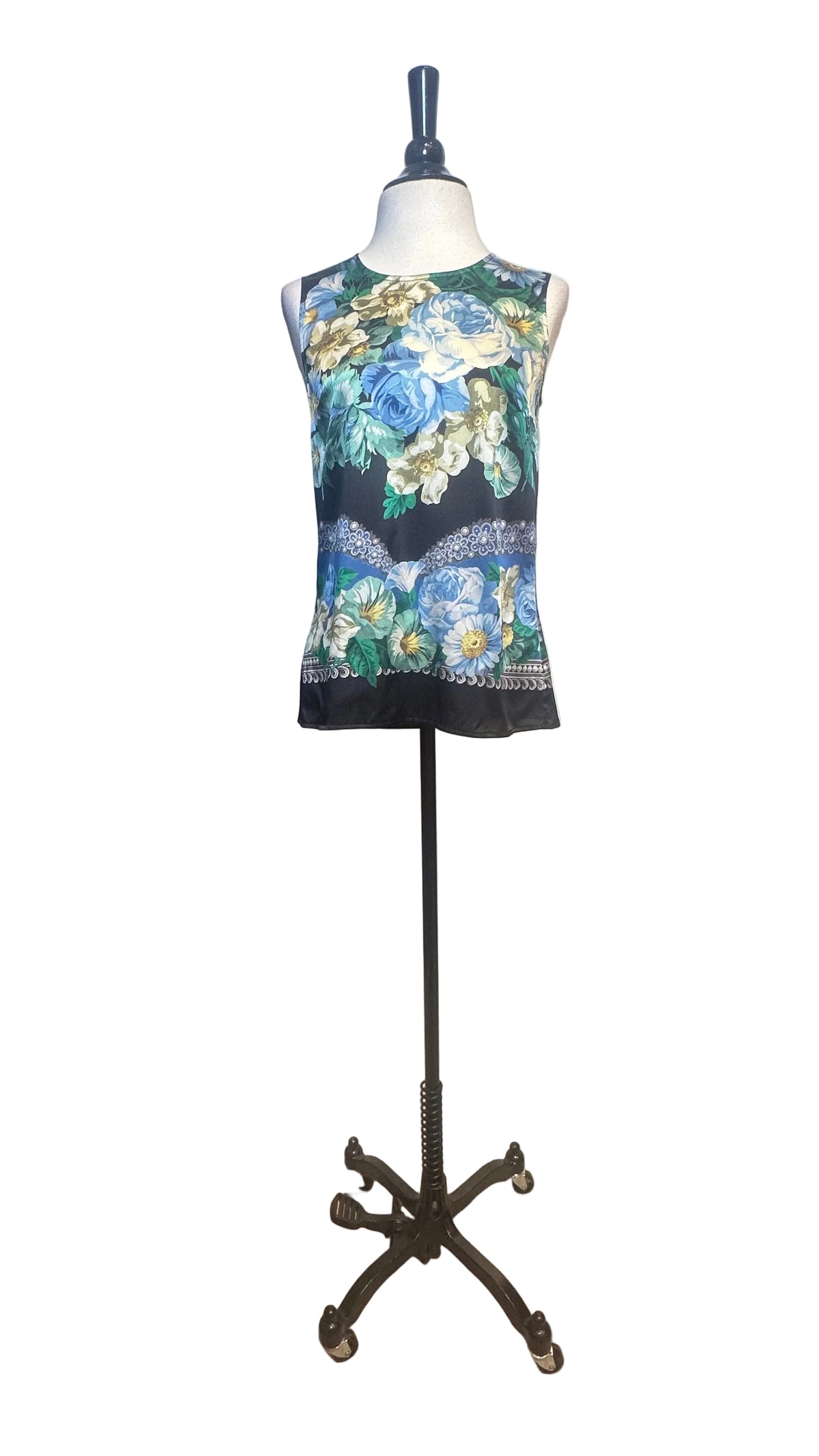 DOLCE & GABBANA - Baroque Floral Print Silk Top - 38