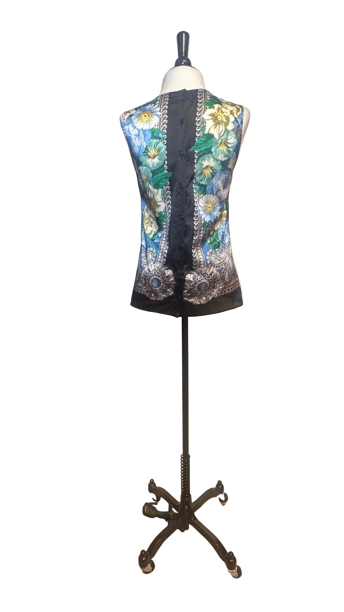 DOLCE & GABBANA - Baroque Floral Print Silk Top - 38