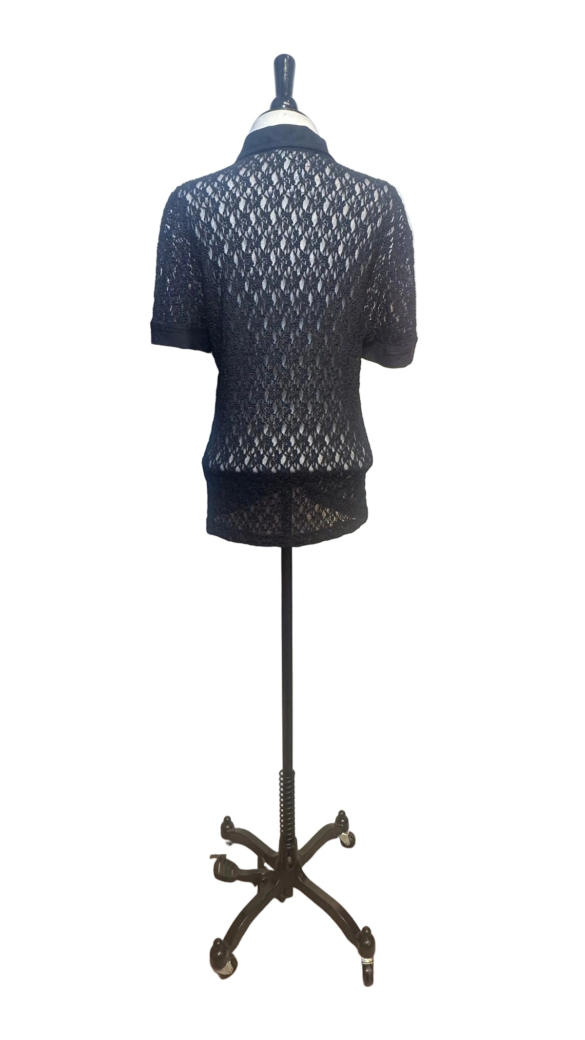 DOLCE & GABBANA J&ANS - VINTAGE Y2K Black Lace Button Up Top - M