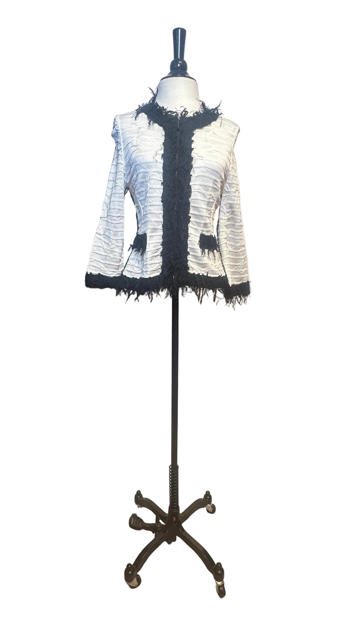 St. John - CHANEL STYLE Black and White Knit Jacket - 4